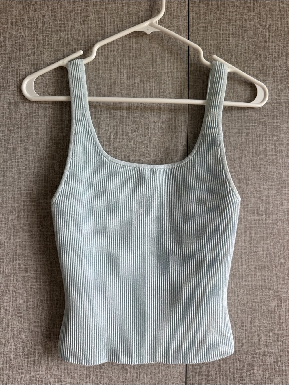Babaton Light Blue Ribbed Square Neck Tank